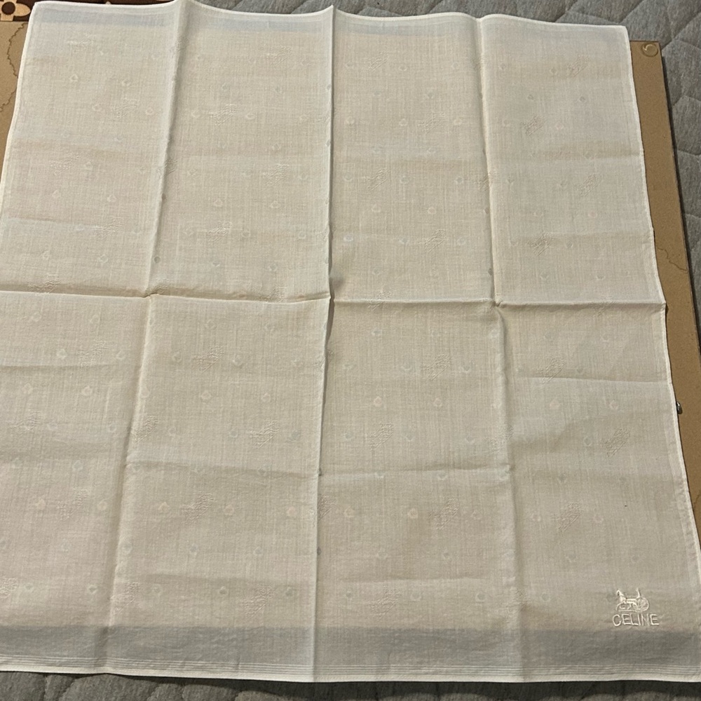 Celine white scarf with Logo